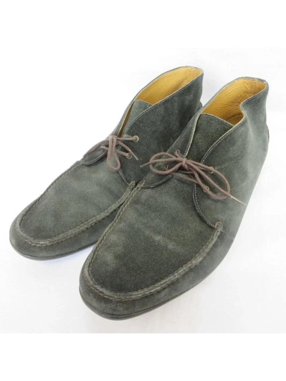 Hermes Suede Leather Chukka Boots 42.5 Green